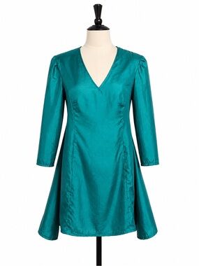 Teal Teal Silk Tunic Handmade OOAK M-L NWT